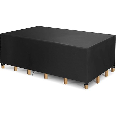 Housse de protection pour mobilier de jardin, bâche imperméable 420D pour table/mobilier, imperméable, anti-UV, anti-poussière, anti-vieillissement, anti-déchirure, avec cordon de serrage et fermeture (1/5)