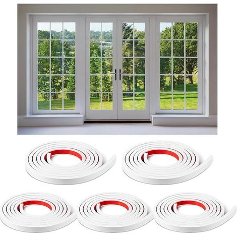 Set di 5 rotoli di inserti per griglie per finestre, kit di griglie autoadesive, rimovibili e incollabili, effetto finto, bianche per finestre fai da te