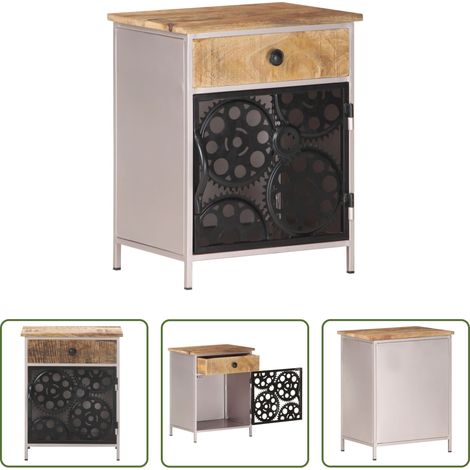 Bois de manguier brut -  Table de chevet 40x30x50 cm Bois de manguier brut (1/5)
