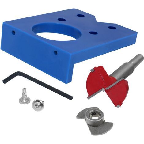 35-mm-Scharnierbohrschablonen-Set mit verdeckten Scharnierbohrern, Bohrführungswerkzeugen für Schrankscharniere und Montageplatten, für die Holzbearbeitung (1/4)