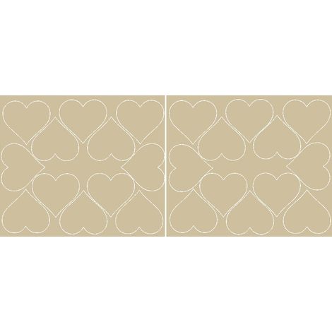 Autocollants en forme de cœur pour la Saint-Valentin, 7 cm, 24 pièces, beige mat
