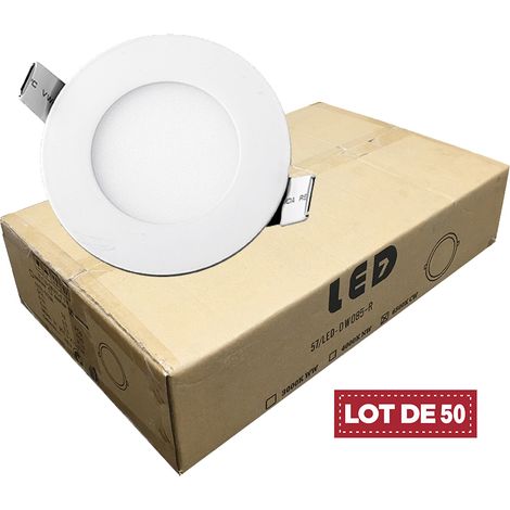 Lot de 50 Spot Encastrable Led Downlight Panel Extra plat 5w Blanc Chaud 3000k - Digilamp (1/5)