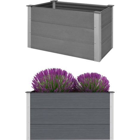 vidaXL Garden Raised Bed WPC 100x50x54 cm Grey (1/5)