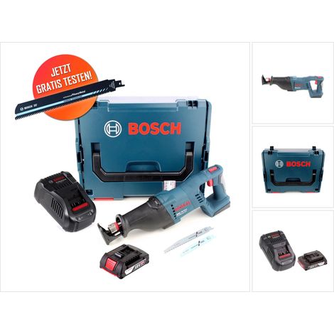 Bosch GSA 18 V-LI Professional 18 V Scie sabre sans fil avec boîtier L-Boxx + 1x Batterie 2,0 Ah + Chargeur AL 1820 CV (1/5)
