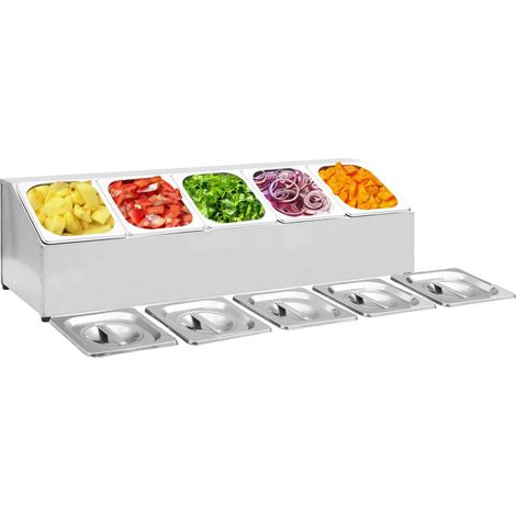 Gastronorm-Ständer mit 5 GN 1/6 Behältern Edelstahl