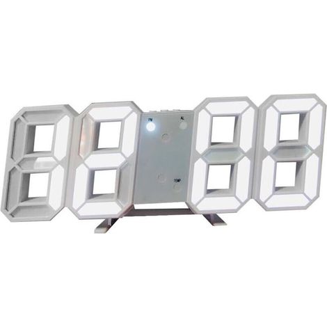 Orologio da parete digitale a LED 3D, sveglia a LED, orologio da scrivania con illuminazione dimmerabile, orologio decorativo per cucina, ufficio, soggiorno, camera da letto -Crezuo