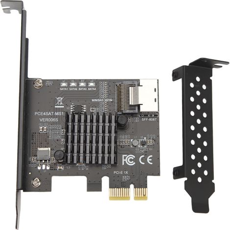 Carte contrôleur PCIe vers SATA 3.0 6Gbps, sortie Mini SAS 36 broches SFF 8087, adaptateur d'extension pour châssis de bureau (1/5)
