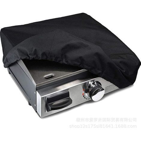 Small BBQ Grill Cover, Grill Pan Cover, BBQ Dust Cover, Waterproof Cover, Outdoor BBQ Protective Cover, Black, 17 inches (444415) (1/3)