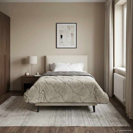 vidaXL Duvet d'été simple Matelassé Gris clair 135 x 200 cm