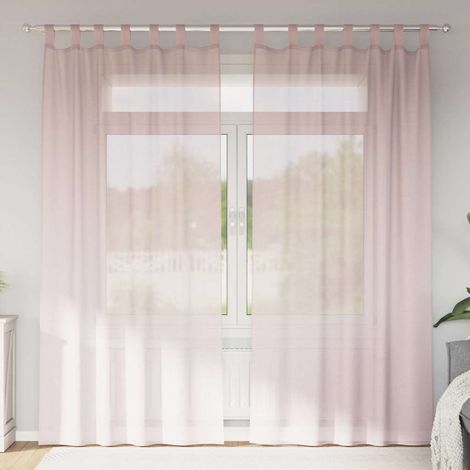 Voile Vorhänge mit Schlaufen 2 Stk. Hellrosa 140x245 cm