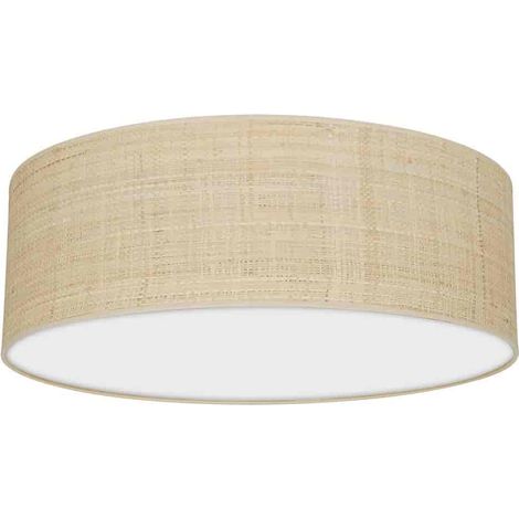 Lámpara de techo Marshall 3xE27 Ø50cm Blanco/Ratán (1/5)