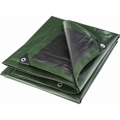 Multifunktionstuch schwarz und grün 240 g/m2 WERKA PRO  4 x 5 m