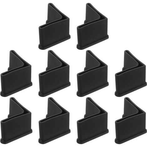 20 embouts de pieds de meubles en forme de L, 35 x 35 mm, PVC, noir. (1/4)