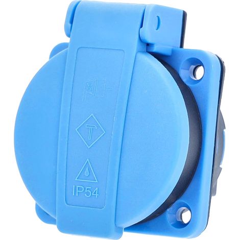 Prise De Chantier Type F Double - 230V 16A - Boîtier Bleu IP54 - Protection Anti-éclaboussures - Pour Extérieur (1/5)