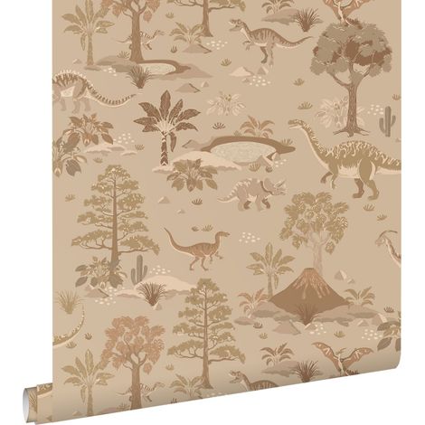 papier peint dinosaures marron - ESTAhome (1/5)