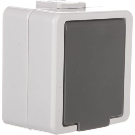 Jantar Einzelsteckdose mit/ohne IP44-Abdeckung, grau GNt-16J
