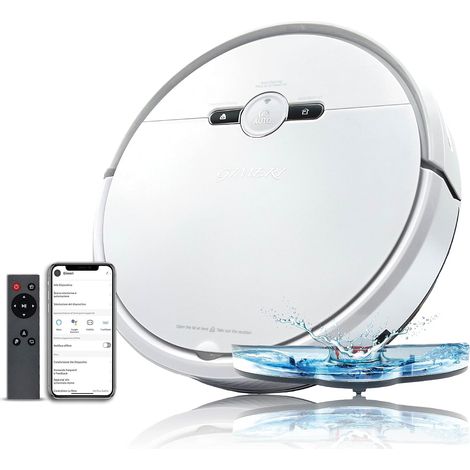 Robot aspirateur et Nettoyeur de Sol, Batterie 4400 mAh, Wi-FI, Dimensions 320 x 78 mm, Charge Automatique, Anti-Chute, Lave-Sol, Aspiration 2000 Pa (1/5)