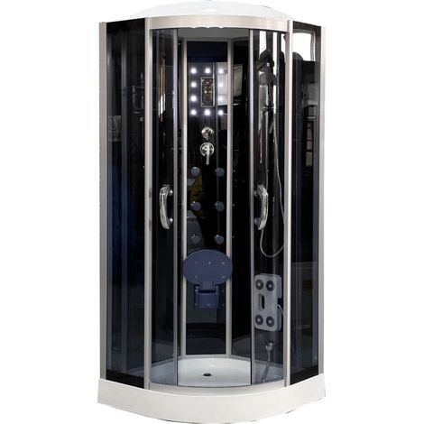 doccia idromassaggio decor bagno "vesta" con sedile 90x90x215 cm