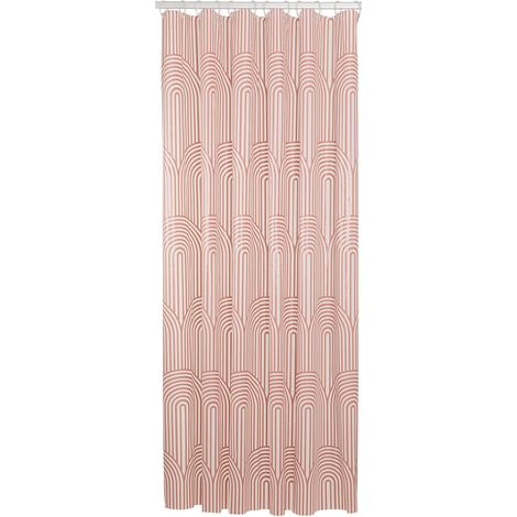 Rideau de douche 180x200 cm PEVA Rose foncé Blanc (1/4)