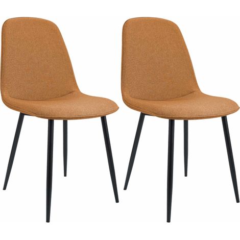 2er Set Esszimmerstuhl Maryam orange Stoff