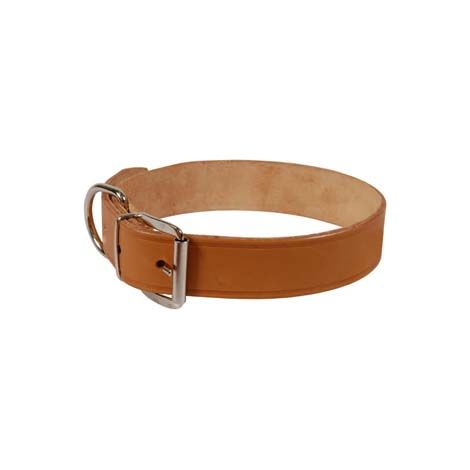 COLLARE PER CANI CUOIO EXTRA NATURALE CON FINTA CUCITURA- - cm.51x2,5 cuoio naturale - 6 pezzi