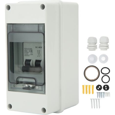 Disjoncteur miniature 2P IP65 interrupteur de déconnexion étanche pour système solaire PV 1000VDC 40A (1/5)