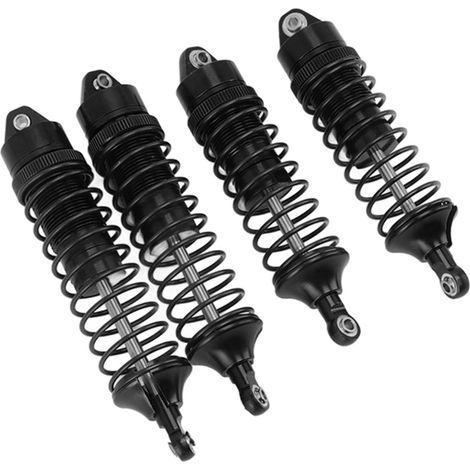 Vier Stoßdämpfer aus Aluminiumlegierung mit Federn für Vorder- und Hinterachse des ferngesteuerten Autos TRAXXAS SLASH 1/10, schwarz. (1/4)