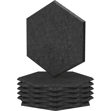 Set mit 12 dekorativen Akustikpaneelen aus hochdichtem, schallabsorbierendem Schaumstoff, für Gaming, Podcasting, Studios, Büros und Schlafzimmer, 30 x 26 cm, schwarz