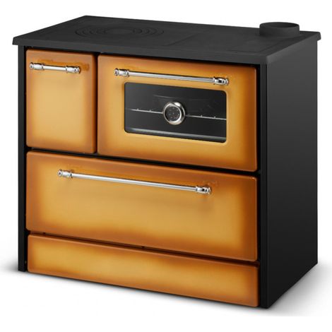 Cucina a legna beatrice, con forno, potenza nominale 9 kw, volume riscaldabile 160 m³, Crema