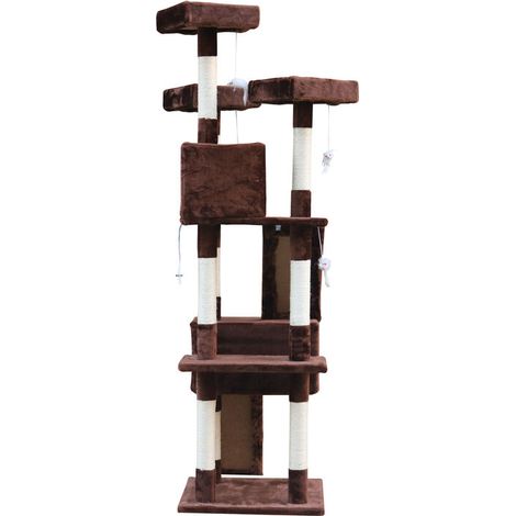 Albero tiragraffi per gatti Gloria 50 x 50 x 170 cm Marrone Legno Carta Sisal (1/5)