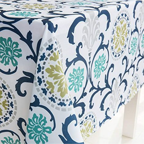 Nappe carrée lavable - Linge de table imperméable en tissu Oxford facile d'entretien (140 x 240 cm) (1/3)