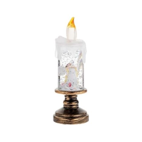 Boule à neige scintillante de Noël, lampe LED sans flamme à piles, décoration de Noël, veilleuse (1/5)