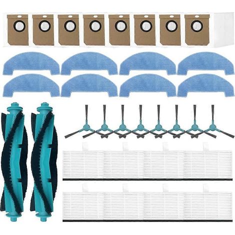 Lot de 34 pièces de rechange pour aspirateur Cecotec Conga 7690 Immortal Max : brosse principale, filtre HEPA et chiffon de nettoyage. (1/5)