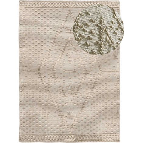 ATTICGO Tapis ethnique avec relief PAMUK 10 Crème 60x90 cm (1/4)