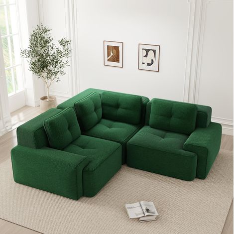 Canape dangle modulable 74 cm corduroy vert OKMYHOME (1/5)