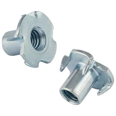 Ecrou en T M5 x 8 mm – Acier galvanisé – Lot de 50 pièces – Pour vis métriques – Raccord griffe à 4 pans (1/5)