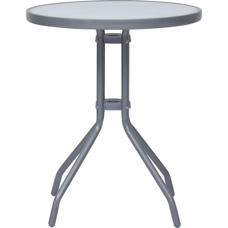 Maison Exclusive - Tavolo da Giardino Grigio Chiaro 60 cm in Acciaio e Vetro