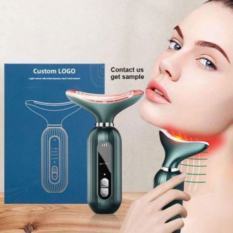 Appareil De Beaute - Lumiere Led Tri Couleurs - Vibrations Soniques 10000 Hz - Pour Visage Et Cou - 5 Min/Jour - 1 Piece (1/4)