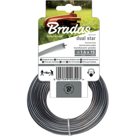 Verstärkter 4-kant Mähfaden RIPPER DUAL für Freischneider Motorsense Ersatzfaden 1,6mm 15m ZRG1615K Bradas 3997 (1/4)