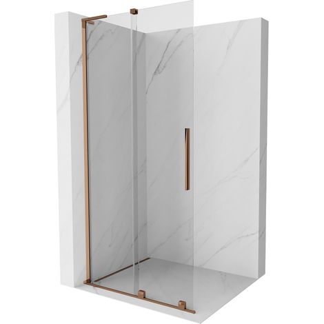 Mexen Velar L Verschiebbare Duschwand Walk-in 120 x 200 cm, transparent 8 mm, Roségold - 871-120-003-03-60