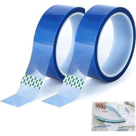 2 Rouleau Ruban Adhesif Haute Temperature, 20mm x 33m Ruban Isolant Ruban Adhésif Résistant à la Chaleur, Ruban Adhésif pour Masquage, Soudure, Carte de Circuit Imprimé Isolant, Imprimante 3d(Bleu) (1/5)