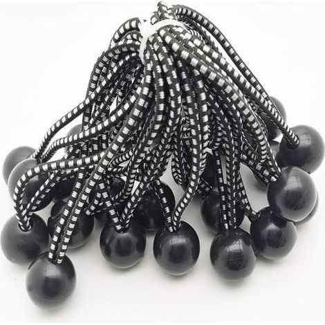 25 Tendeur Elastique Caoutchouc Professionnel avec Boule (Noir 140 mm) pour Tentes, Bâches, Affiches. Tendeur Bâche, Sangle Élastique, Support de Bâche, Caoutchouc de Bâche, Tendeur Caoutchouc. (1/5)