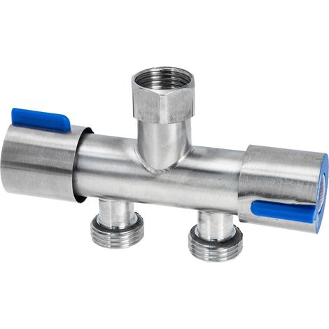 Raccord de Tuyau d'arrosage Double en V Robuste 1/2 Pouce Raccord en Acier Inoxydable pour Tuyau d'arrosage extérieur, intérieur et Salle de Bain (1/5)