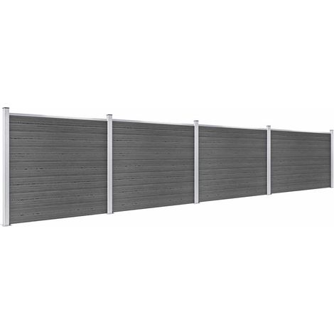 Maison Exclusive - Zaunelement Set WPC 699x146 cm Schwarz