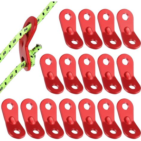 Tensor de cuerda, tensor de cuerda de camping de aleación de aluminio de 16 piezas, tensores de cuerda para vientos, tensor de tienda de campaña, ajustador de lazo de cuerda para lonas de tiendas de c (1/5)