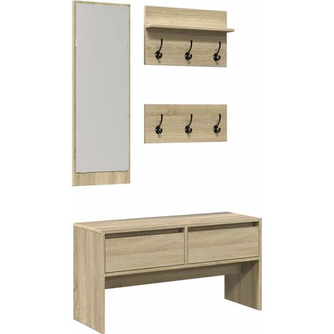 Ensemble de meubles de couloir 4 pcs chêne sonoma (1/5)