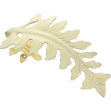 Dekorativer, blattförmiger Gardinenhalter, Gardinenhalterhaken – 19 x 8 cm – Gold (1/4)