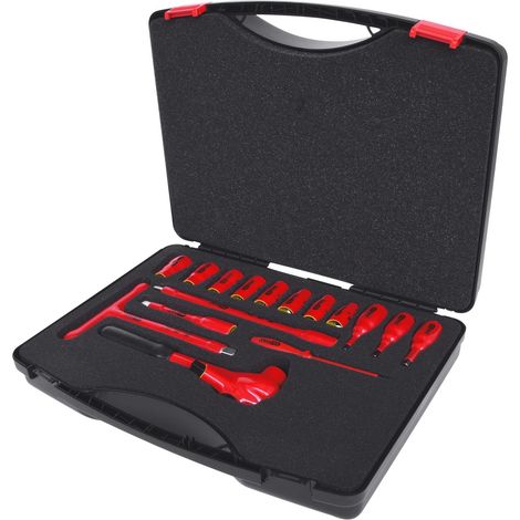 Coffret de douilles isolées et cliquet, 1/2", 16 pcs (1/4)