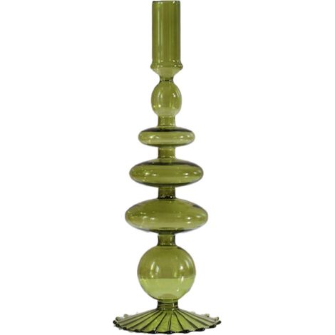 Support À Bougie En Verre - Design Artistique Goblet Avec Base - Décor De Table Vintage Pour Mariage Fête Maison Café - 1 Pièce (1/5)