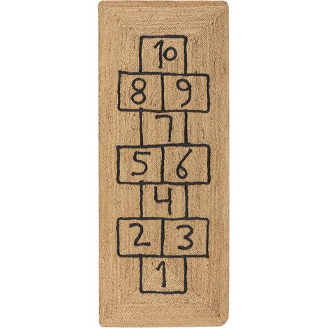 Kinderteppich TAVASA Naturfarben 150 x 60 cm Jute